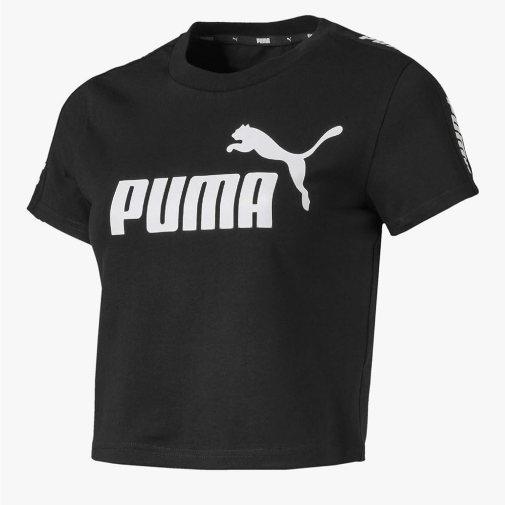 Puma Women's Black Tee with White Logo